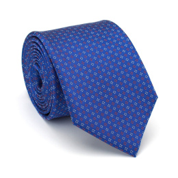 KR-015 Blue tie with flowers - branded silk ties