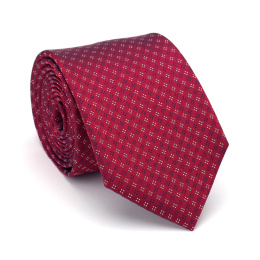 KR-016 Red tie with flowers - branded silk ties