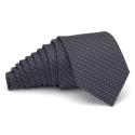 KR-017 Gray tie with flowers - branded silk ties