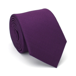KR-018 Fioletowy krawat męski jedwabny - elegancki krawat na prezent