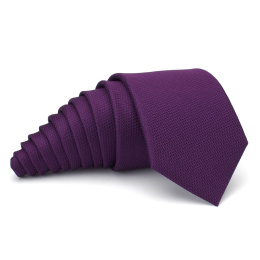KR-018 Fioletowy krawat męski jedwabny - elegancki krawat na prezent