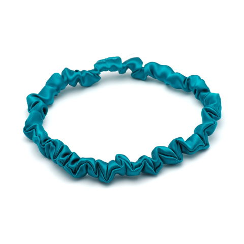 Ozdobna opaska z gumką na głowę z jedwabiu morska