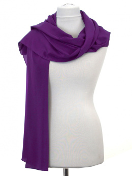 OUTLET-SZK-379 Purple Silk Crepe Scarf, 175X22 cm