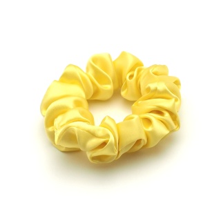 Jedwabne scrunchie gruba gumka do włosów żółta JGS-023