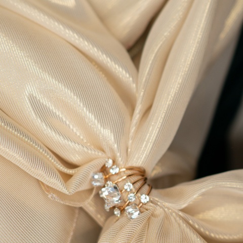 Gold Silk Georgette Scarf 200x65 cm