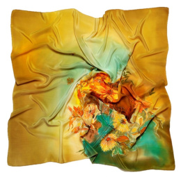 AM7-200 Hand-painted silk scarf, 70x70 cm