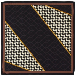 Jedwabna apaszka dwustronna w pepitkę 68x68cm AD7-016