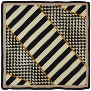 Jedwabna apaszka dwustronna w pepitkę 68x68cm AD7-035