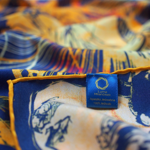 Silk scarf zodiac bull  68x68cm Anna Halarewicz AZ-02