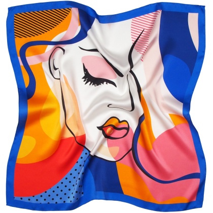 Jedwabna apaszka dwustronna pop-art 68x68cm AD7-068