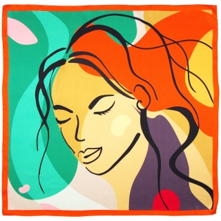 Jedwabna apaszka dwustronna pop-art 68x68cm AD7-069