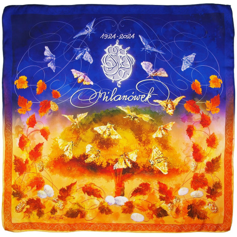 AJ-16B Jubilee silk scarf, centenary of Milan silk 90x90 cm AJ-16B Jubilee silk scarf, centenary of Milan silk 90x90 cm