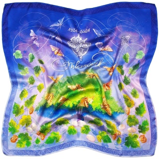 AJ-18A Jubilee silk scarf, centenary of Milan silk 90x90 cm