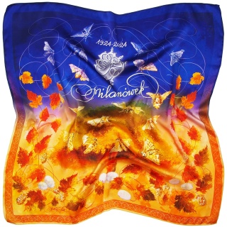AJ-6B Jubilee silk scarf, centenary of Milan silk 90x90 cm