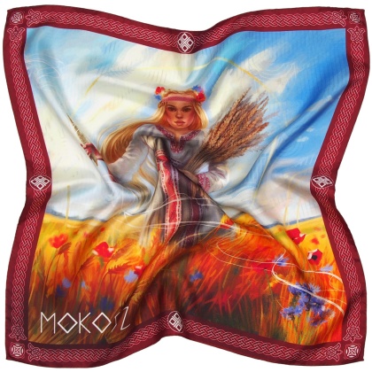 AD7-073 Women's silk scarf, Mokosz 68x68cm