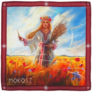 Jedwabna apaszka dwustronna Mokosz 68x68cm AD7-073