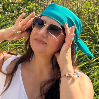 Turkusowa Jedwabna Apaszka Krepa, 70x70cm AJK-737