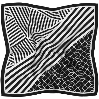 Jedwabna apaszka dwustronna w geometryczne wzory 68x68 cm AD7-078