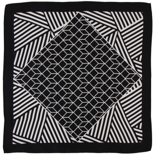 Jedwabna apaszka w geometryczne wzory 68x68cm AD7-077