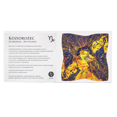 Silk pocket square Capricorn Zodiac, 30x30cm