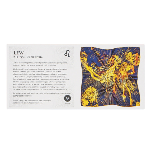 Jedwabna Poszetka Zodiak Lew, 30x30cm