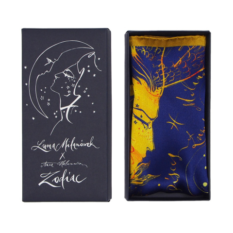 Silk Zodiac Pocket Square Pisces, 30x30cm