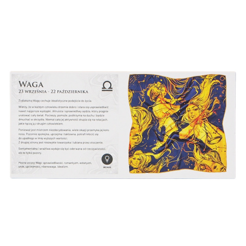 Silk Pocket Square Zodiac Libra, 30x30cm