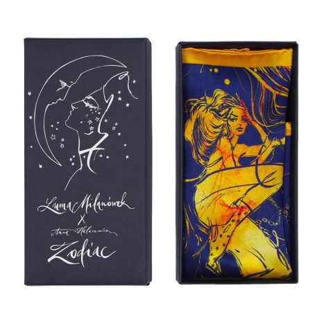 Silk Pocket Square Zodiac Libra, 30x30cm