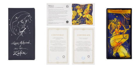 Silk Pocket Square Zodiac Libra, 30x30cm