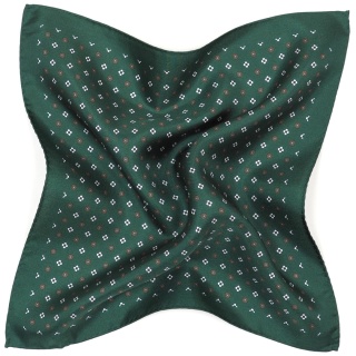 Silk handkerchief for suit with geometric pattern 30x30 cm