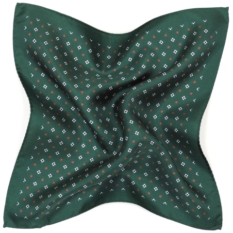 Silk handkerchief for suit with geometric pattern 30x30 cm