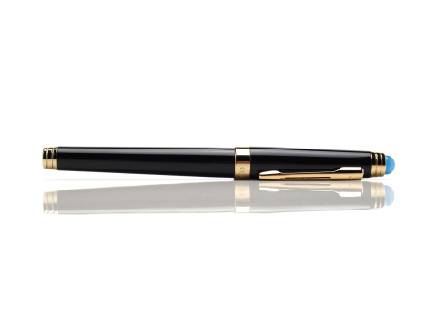 Rollerball pen with blue agate gold Rollerball pen with blue agate gold