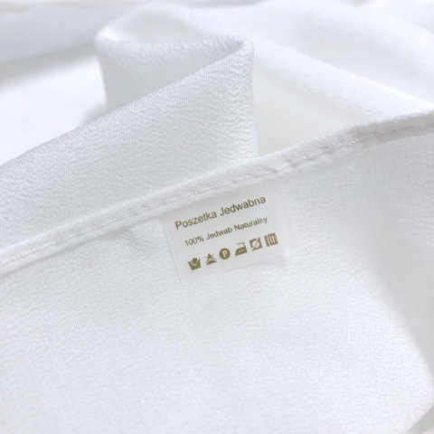 SATIN elegant silk pocket square for jacket, ecru 25x25 cm