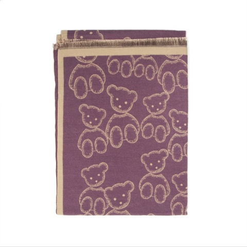 Scarf in a bowl, thick women's winter scarf, purple 190x65cm