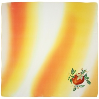 AM-104 Hand-Painted Pumpkin Silk Scarf, 80x80 cm