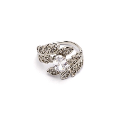 Apaszetka - klips do apaszki, klamra do chusty lub szala, liście z cyrkonią