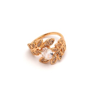 Scarf brooch, scarf clip, scarf jewelry, leaves with cubic zirconia