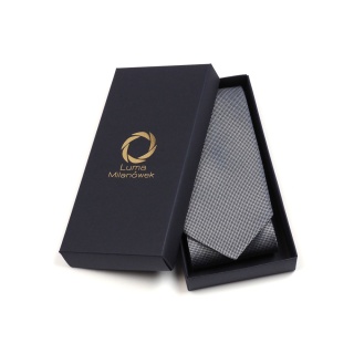 Gray silk jacquard tie KR-638