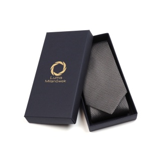 KR-637-OUT Krawat Jedwabny Luma Milanówek - ŻAKARDOWY