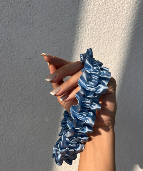 Blue silk garter for wedding