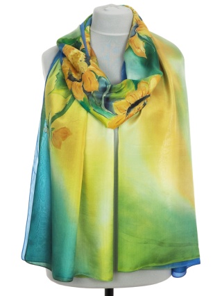 SZM-091 Elegant shawl for evening dress habotai 250x90cm