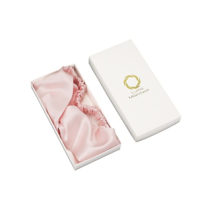 Women's pink silk hairband with elastic band