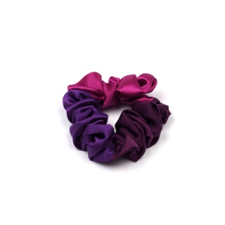 Fioletowo-różowa jedwabna gumka scrunchie do włosów JGS-043