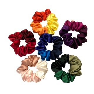 Fioletowo-różowa jedwabna gumka scrunchie do włosów JGS-043