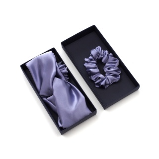 Silk Face Care Set: Headband + Elastic Lilac