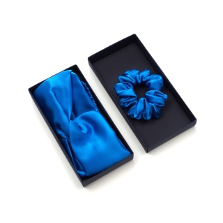 Silk Face Care Set: Headband + Elastic Light Azure