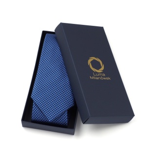Blue silk jacquard tie KR-037
