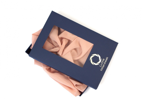 SKO-064 Szal czerwony, habotai, jedwab, 168x40 cm