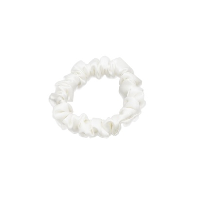 Satin scrunchie scrunchie slim white