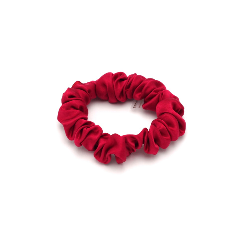 Satin hair scrunchie, slim dark red scrunchie, hair tie